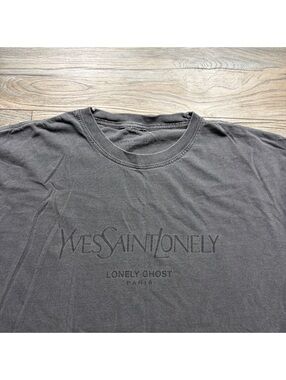 Yves Saint Lonely Ghost Paris Black Graphic T-Shirt